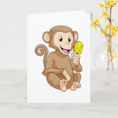 Monkey with Popsicle Kaart (Gele Bloem)