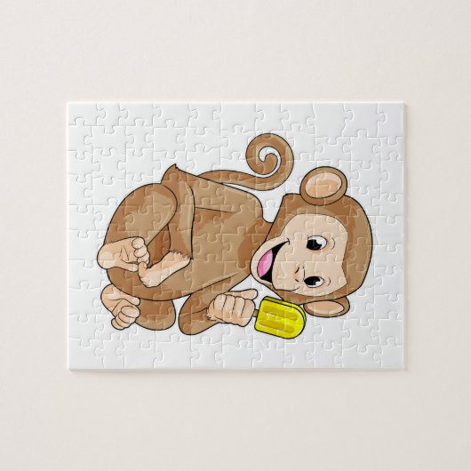 Monkey with Popsicle Legpuzzel (Horizontaal)