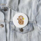 Monkey with Popsicle Ronde Button 7,6 Cm (In situ)
