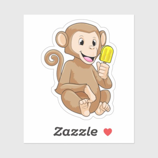 Monkey with Popsicle Sticker (Vel)