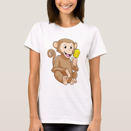 Monkey with Popsicle T-shirt (Voorkant)