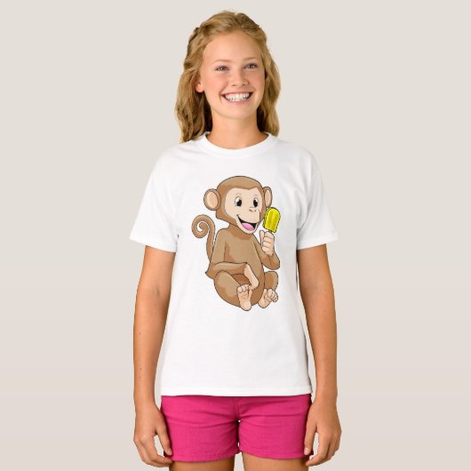 Monkey with Popsicle T-shirt (Voorkant volledig)