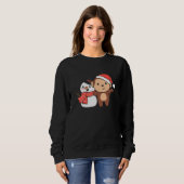 Monkey With Snowman In Winter For Christmas Trui (Voorkant volledig)
