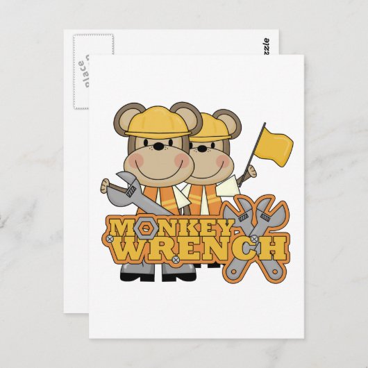 Monkey Wright T-shirts en cadeaus Briefkaart (Voorkant / Achterkant)