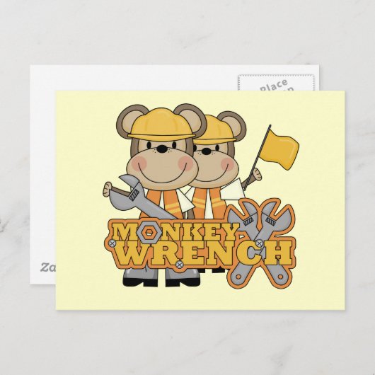 Monkey Wright T-shirts en cadeaus Briefkaart (Voorkant / Achterkant)