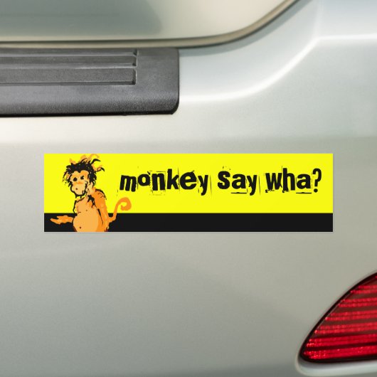 monkey zegt wat ? bumpersticker (Op auto)