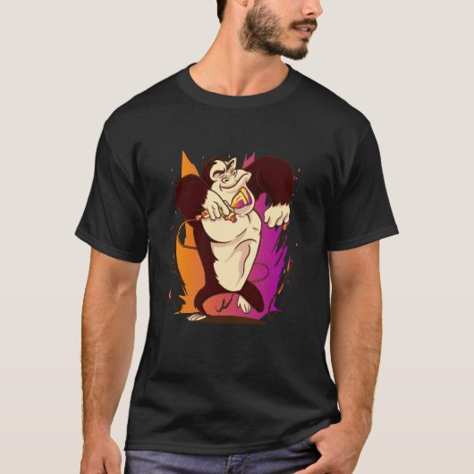 monkey zingt karaoke singer muziekmicrofoon t-shirt (Voorkant)