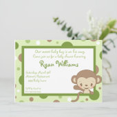 Monkey Zoo Baby shower Invitation-Boy Kaart (Staand voorkant)
