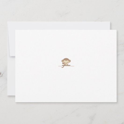 Monkey Zoo Baby shower Invitation-Boy Kaart (Achterkant)