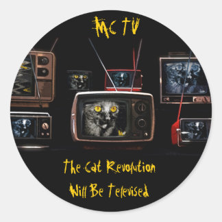 MonkeyCat TV-Stickers Ronde Sticker