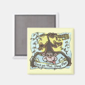 Monkeyflings Poo van Mudge Studios Magneet (Voorkant / Achterkant)