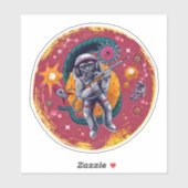 Monkeying Around In Space Stickers Retro Fun (Vel)
