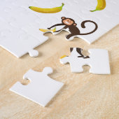 "Monkeying Around" puzzel voor kinderen met naam. Legpuzzel (Zijkant)