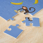 "Monkeying Around" puzzel voor kinderen met naam. Legpuzzel (Zijkant)