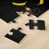 "Monkeying Around" puzzel voor kinderen met naam. Legpuzzel (Zijkant)