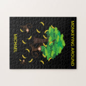 "Monkeying Around" Puzzle met de naam van het kind Legpuzzel (Horizontaal)