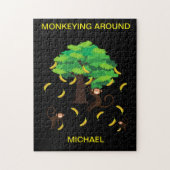 "Monkeying Around" Puzzle met de naam van het kind Legpuzzel (Verticaal)
