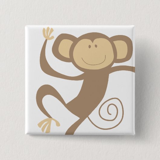 Monkeying Around Square Button (Voorkant)