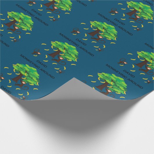 "Monkeying Around" verpakkingspapier voor kinderen Cadeaupapier (Hoek)