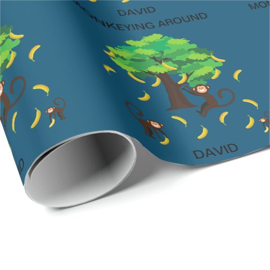 "Monkeying Around" verpakkingspapier voor kinderen Cadeaupapier (Rol Hoek)