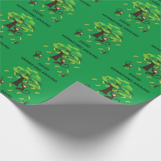 "Monkeying Around" verpakkingspapier voor kinderen Cadeaupapier (Hoek)