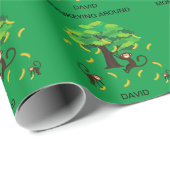 "Monkeying Around" verpakkingspapier voor kinderen Cadeaupapier (Rol Hoek)