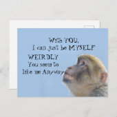 Monkeying rond groet briefkaart (Voorkant / Achterkant)