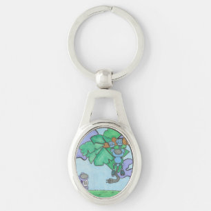 Monkeying rond metalen Sleutelhanger