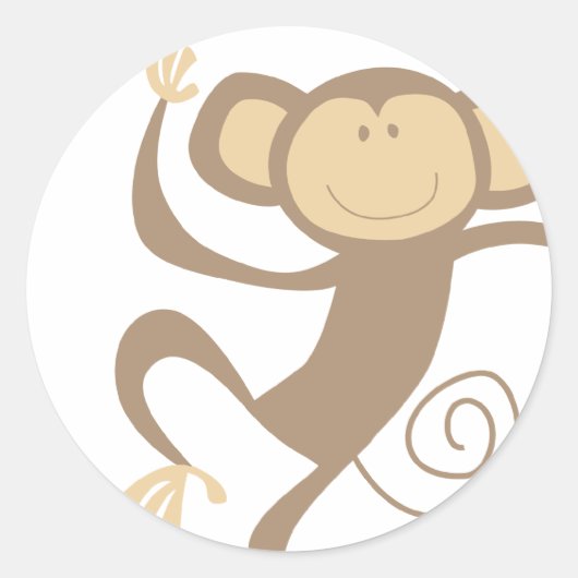 Monkeying rond ronde Stickers (Voorkant)