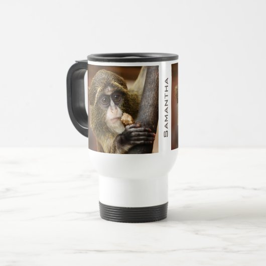 Monkeyklimboom Foto gepersonaliseerd Reisbeker (Voorkant links)