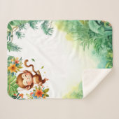 Monkey's Adventure Tummy Time Mat Sherpa Deken (Voorkant (horizontaal))