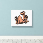 Monkeys And The Camel Canvas Afdruk (Insitu (Houten vloer))