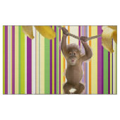 Monkeys Bananas Stripe Colorful Fabric Stof (Fat Quarter)