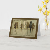 Monkeys Business Birthday van groep, Humor Kaart (Gele Bloem)