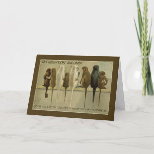 Monkeys Business Birthday van groep, Humor Kaart