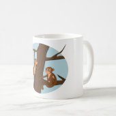 Monkeys climbing the tree cartoon coffee mug koffiemok (Voorkant rechts)