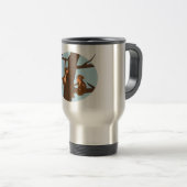 Monkeys climbing the tree cartoon travel mug reisbeker (Voorkant rechts)