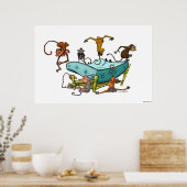 Monkeys die op de bende springen poster (Keuken)