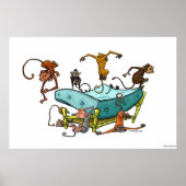 Monkeys die op de bende springen poster (Voorkant)