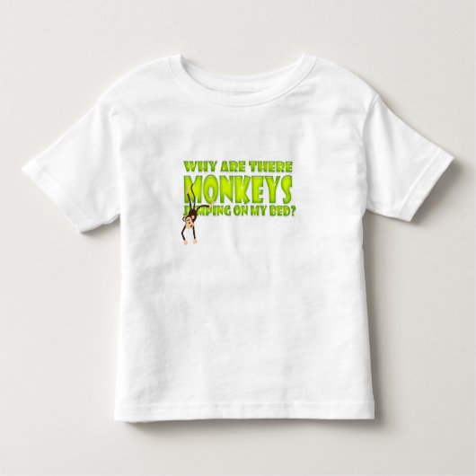 Monkeys die op mijn T-shirt met Bed springen (Voorkant)