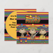 Monkeys Fiesta Gepersonaliseerd Birthday uitnodigi Kaart (Voorkant / Achterkant)