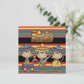 Monkeys Fiesta Gepersonaliseerd Birthday uitnodigi Kaart (Staand voorkant)