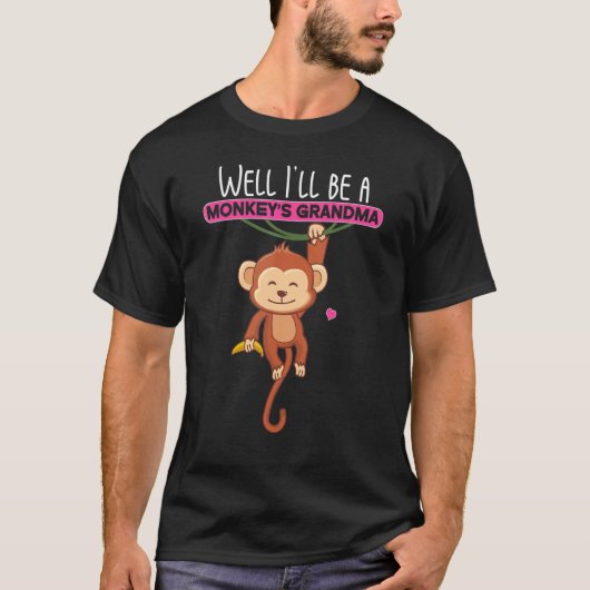 Monkey's Grandma  Pregnancy Announcement T-shirt (Voorkant)