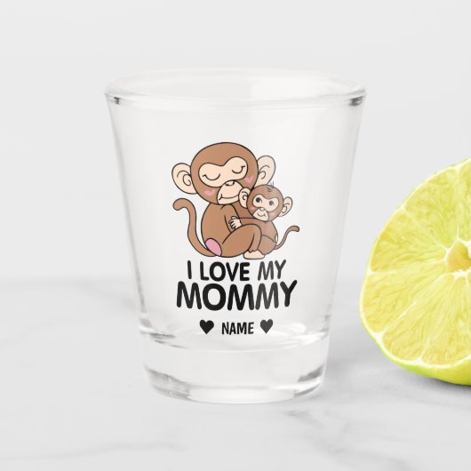 MONKEYS Ik hou van mijn mama Shot Glas (Voorkant)