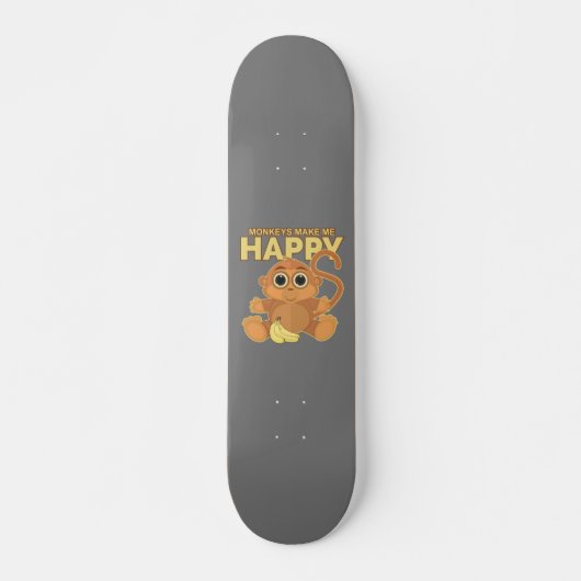 Monkeys Make Me Happy Persoonlijk Skateboard (Voorkant)