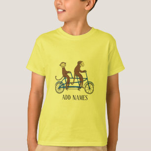 Monkeys on Bike, tekst toevoegen, Shirt