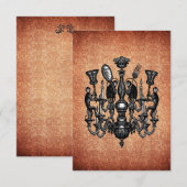 Monkeys on Chandelier ~ Invitations Kaart (Voorkant / Achterkant)