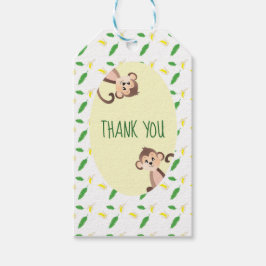 Monkeys Peking Banana Peels Tropical Leaf Cadeaulabel