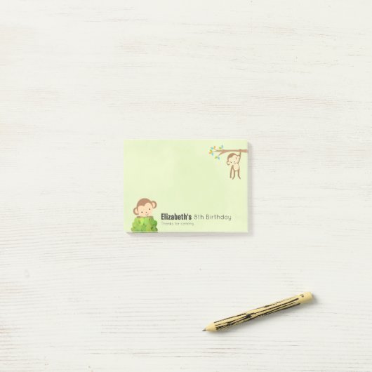 Monkeys Speelse en schattige verjaardag Bedankt Post-it® Notes (Op bureau)