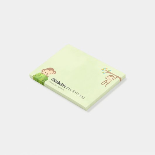 Monkeys Speelse en schattige verjaardag Bedankt Post-it® Notes (Schuin)
